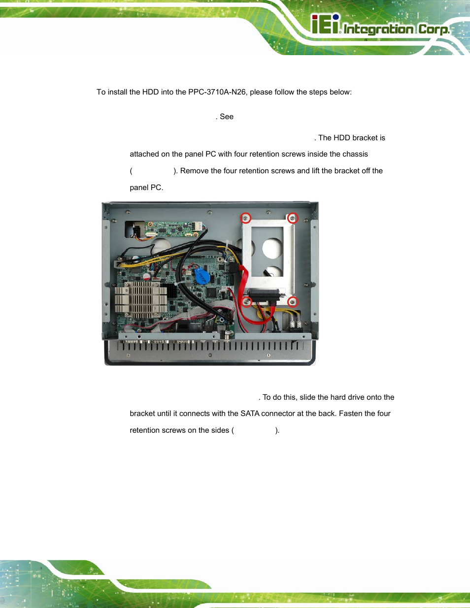 2 ppc-3710a-n26 hdd installation | IEI Integration PPC-37xxA-N26 v1.10 User Manual | Page 47 / 200