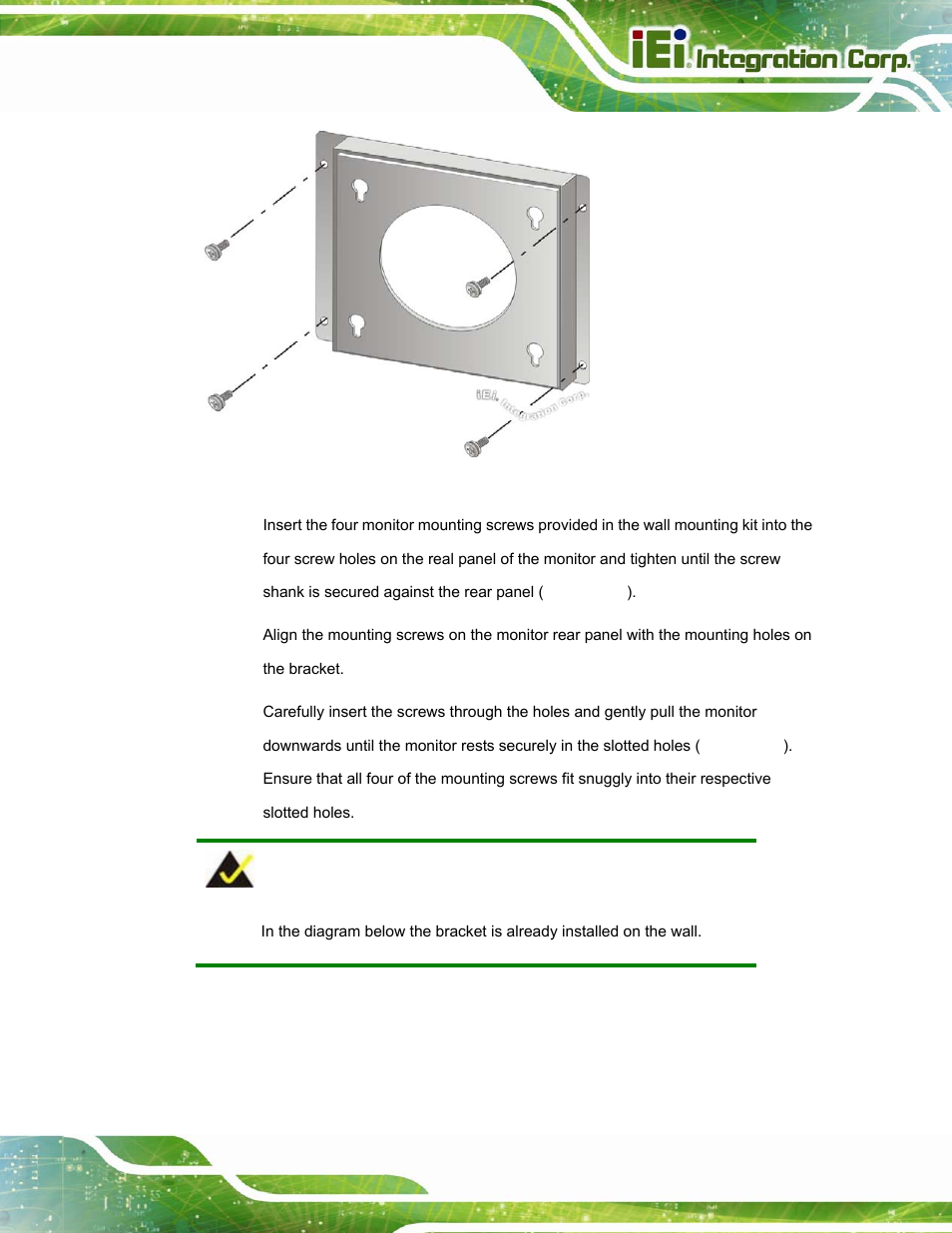 Figure 3-24: wall-mounting bracket | IEI Integration PPC-37xxA-N26 v1.10 User Manual | Page 53 / 200