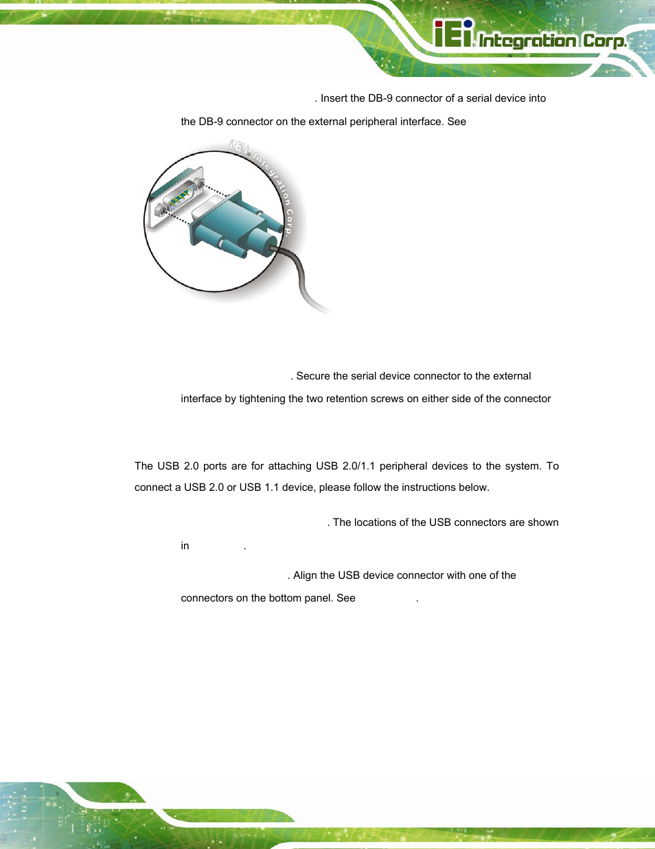 7 usb 2.0 connectors, Figure 3-44: rs-422/485 serial device connector | IEI Integration PPC-37xxA-N26 v1.10 User Manual | Page 69 / 200