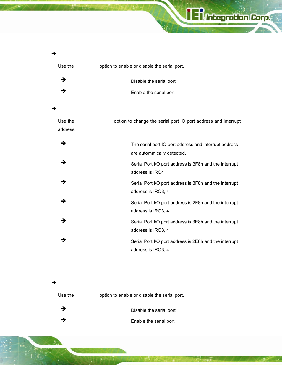 1 serial port 1 configuration, 2 serial port 2 configuration | IEI Integration PPC-37xxA-N26 v1.10 User Manual | Page 89 / 200