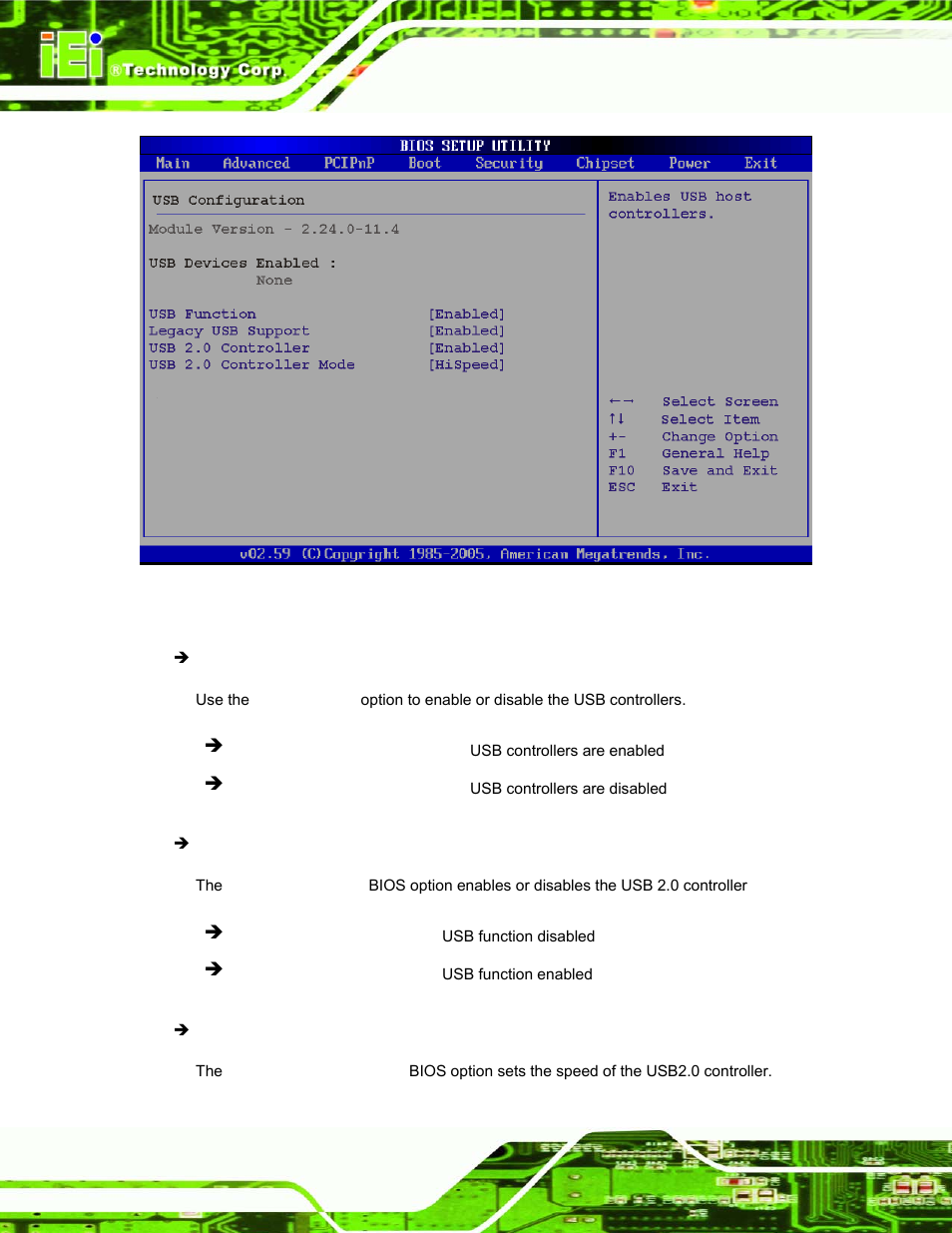 Menu 12: usb configuration | IEI Integration PPC-37xx-N270 v1.01 User Manual | Page 112 / 165