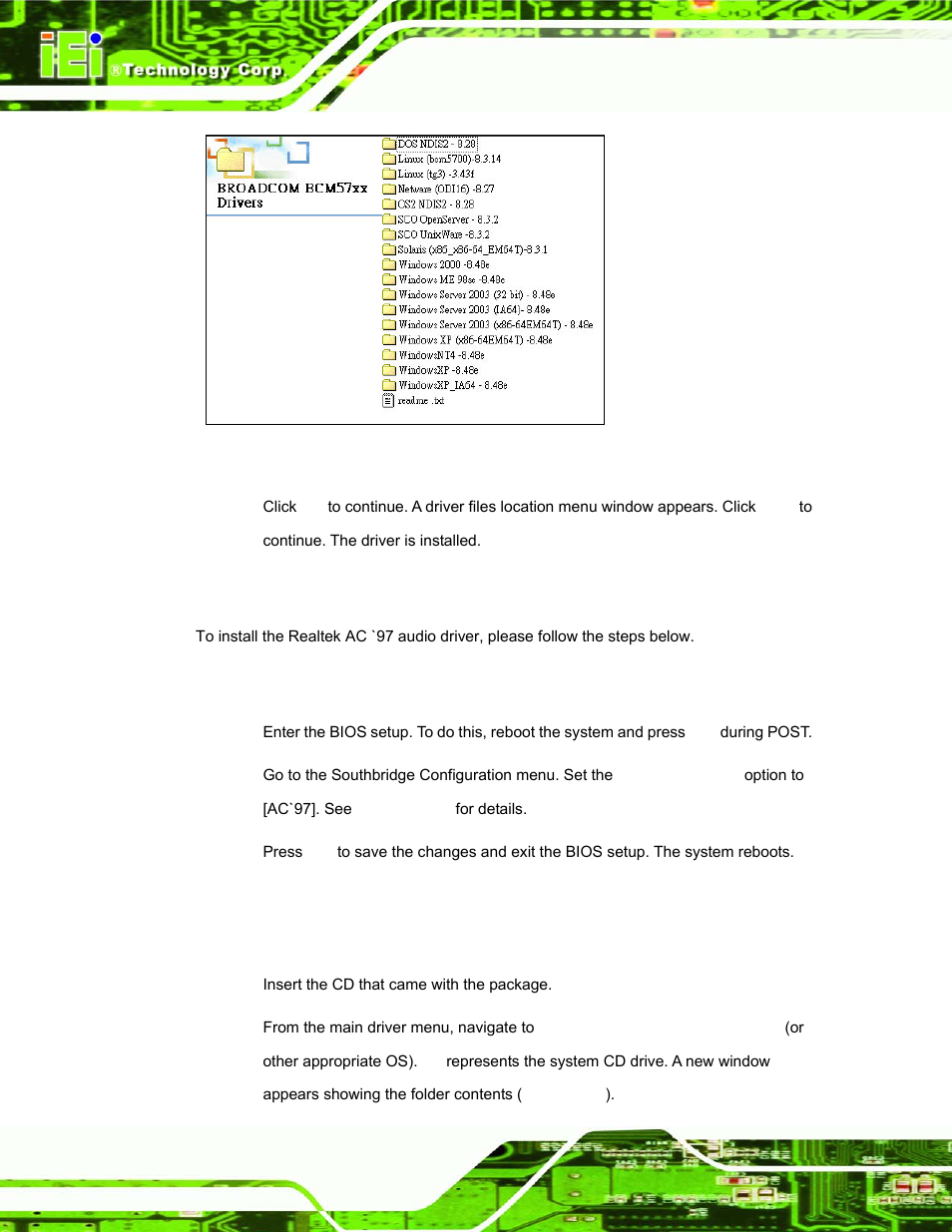 6 realtek ac`97 audio driver (alc665) installation, 1 bios setup, 2 driver installation | Ealtek, Ac`97 a, Udio, River, Alc665), Nstallation, Figure 6-21: location browsing window | IEI Integration PPC-37xx-N270 v1.01 User Manual | Page 140 / 165