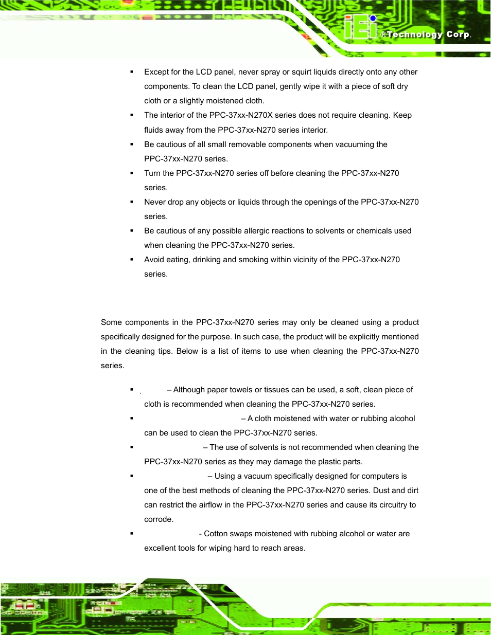 B.2.2 cleaning tools | IEI Integration PPC-37xx-N270 v1.01 User Manual | Page 153 / 165
