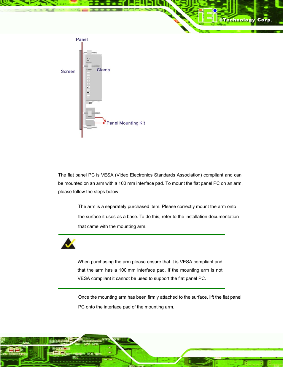 3 arm mounting | IEI Integration PPC-37xx-N270 v1.01 User Manual | Page 73 / 165