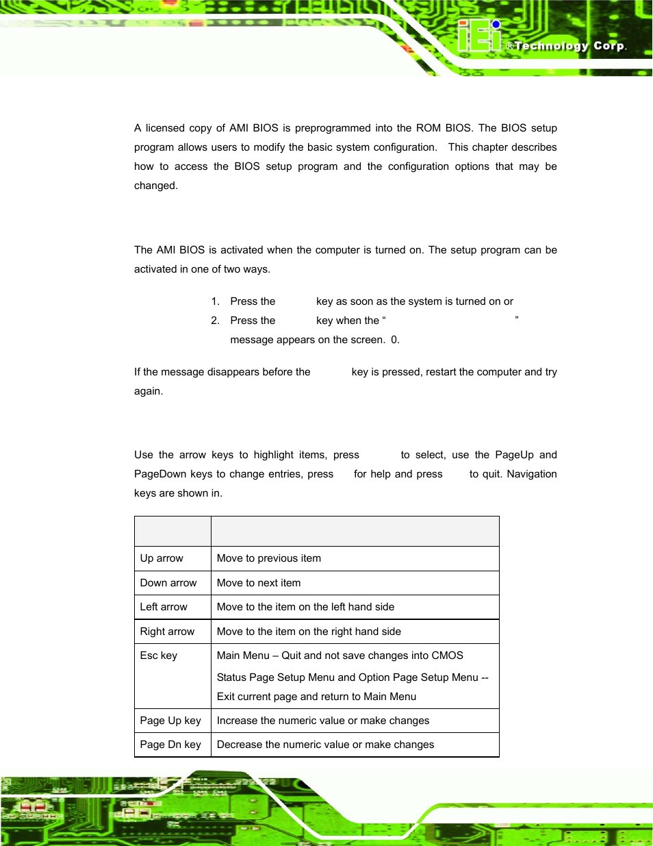 1 introduction, 1 starting setup, 2 using setup | Ntroduction | IEI Integration PPC-37xx-N270 v1.01 User Manual | Page 83 / 165