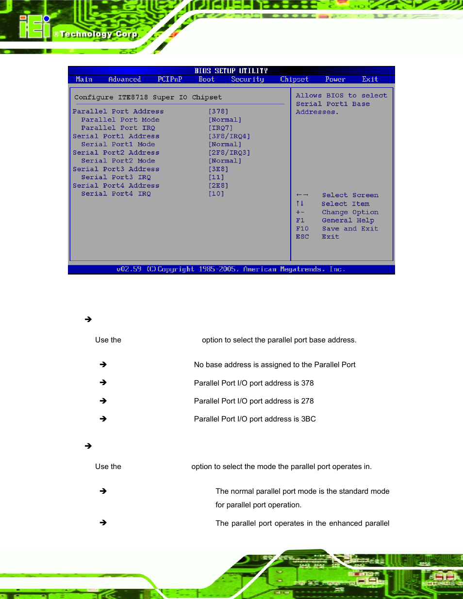 Menu 6: super io configuration | IEI Integration PPC-37xx-N270 v1.01 User Manual | Page 96 / 165
