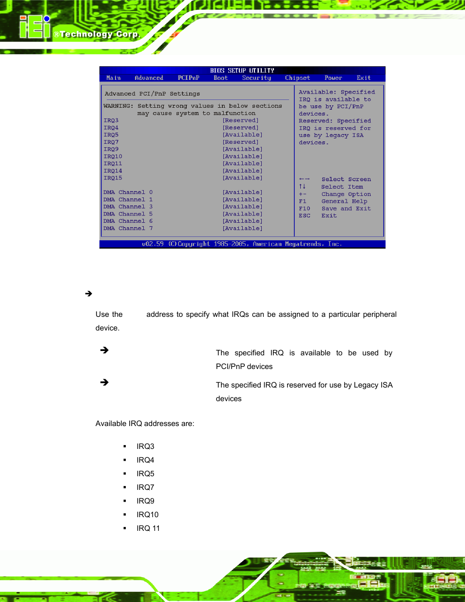 Menu 13: pci/pnp configuration | IEI Integration PPC-37xx-N270 v2.11 User Manual | Page 106 / 155