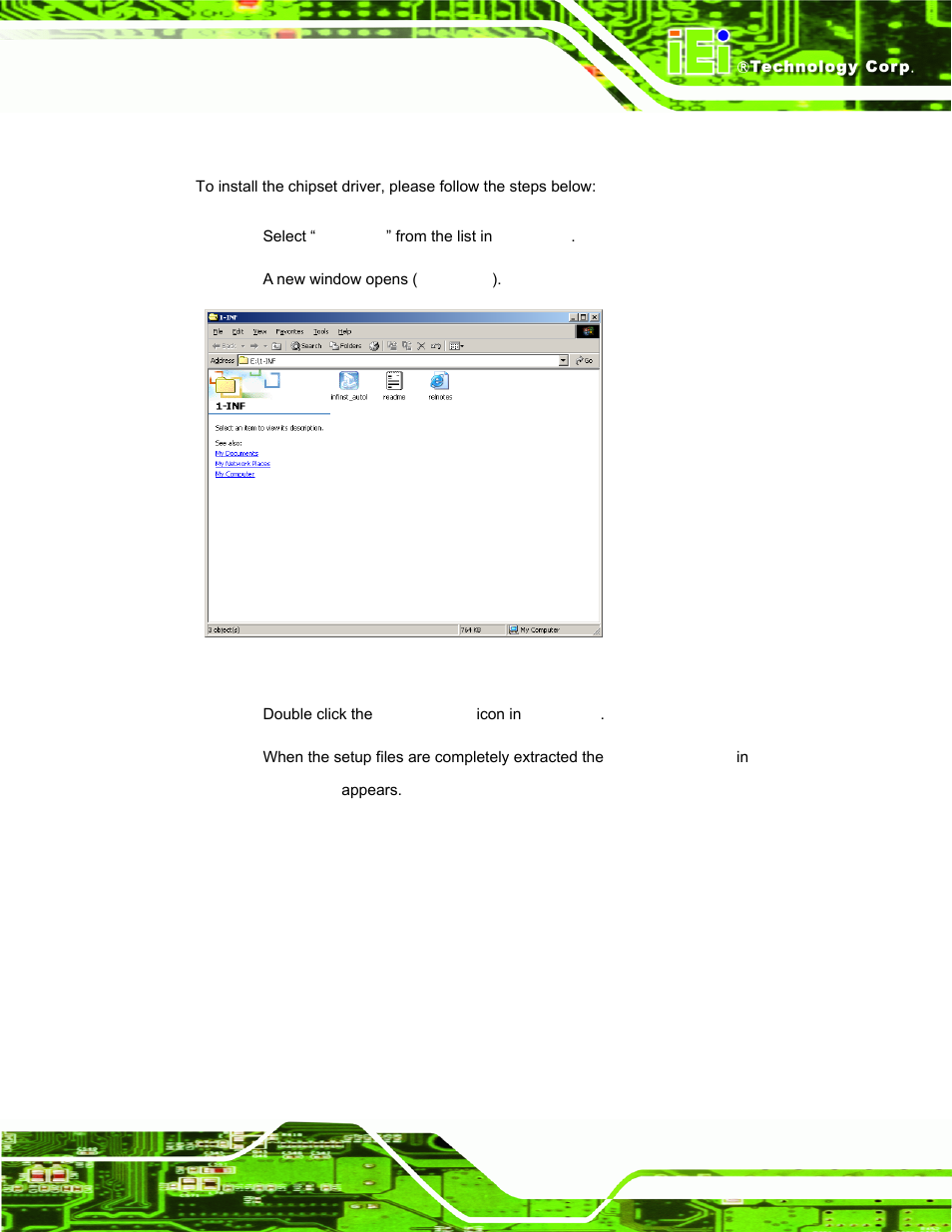 3 chipset driver installation, Hipset, River | Nstallation, Figure 6-3: chipset driver installation program | IEI Integration PPC-37xx-N270 v2.11 User Manual | Page 123 / 155