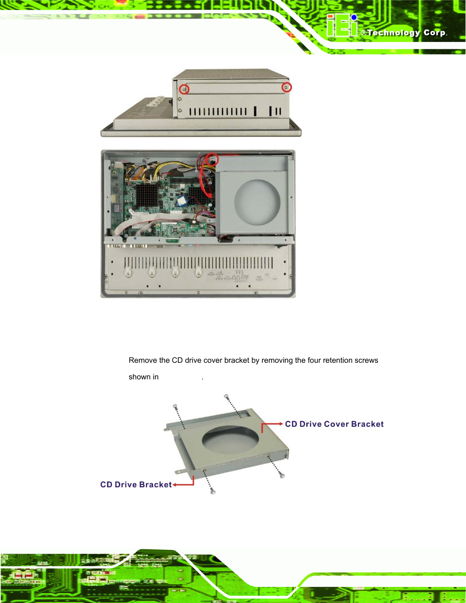 Figure 4-13: ppc-3712a cd drive bracket | IEI Integration PPC-37xx-N270 v2.11 User Manual | Page 49 / 155