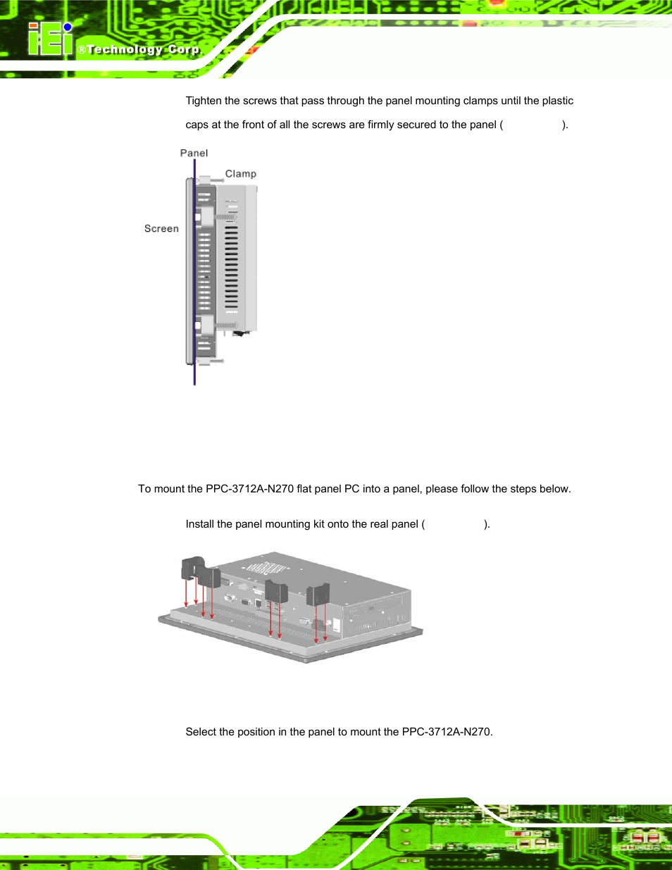 2 ppc-3712a-n270, Figure 4-26: ppc-3712 panel mounting kit | IEI Integration PPC-37xx-N270 v2.11 User Manual | Page 62 / 155