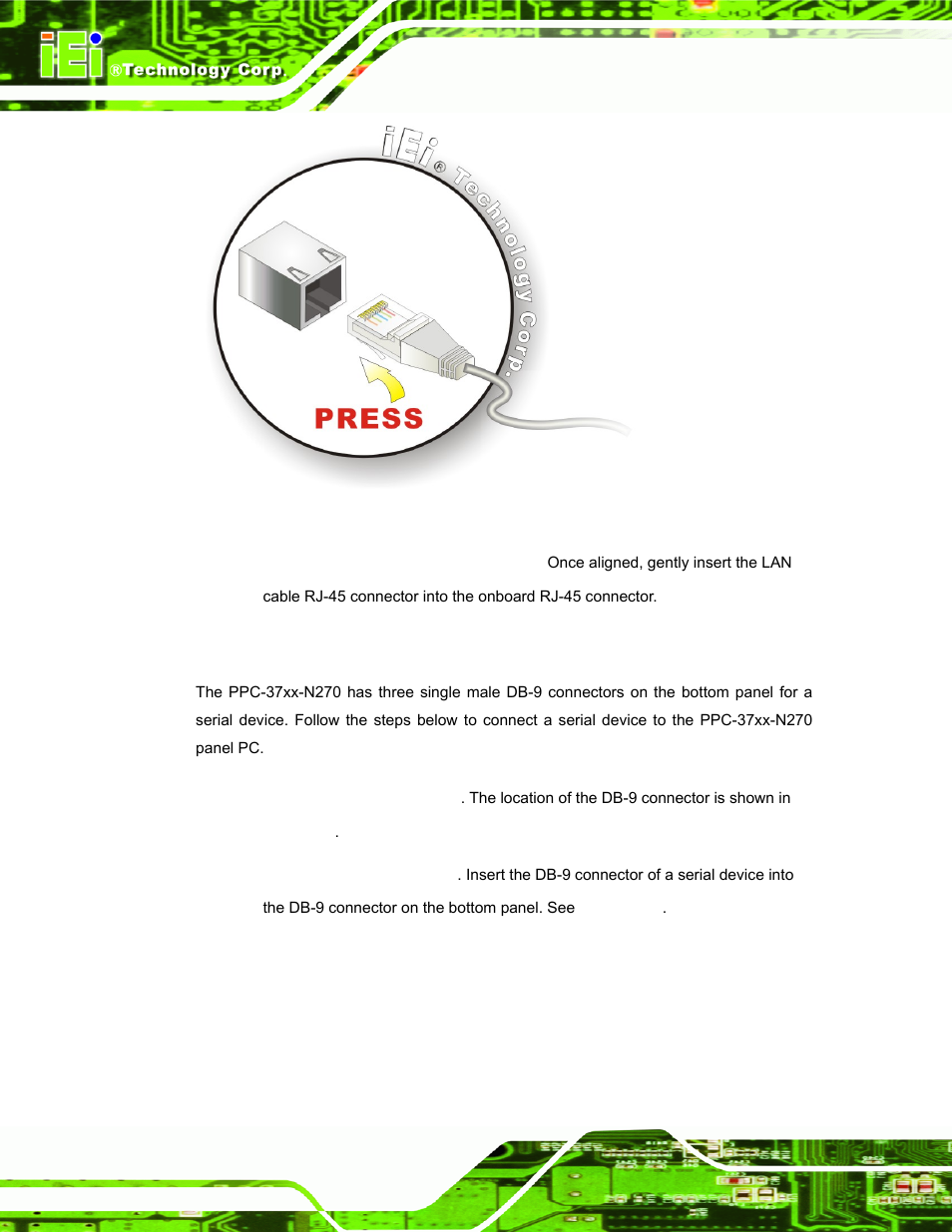 3 serial device connection, Figure 4-35: lan connection | IEI Integration PPC-37xx-N270 v2.11 User Manual | Page 70 / 155