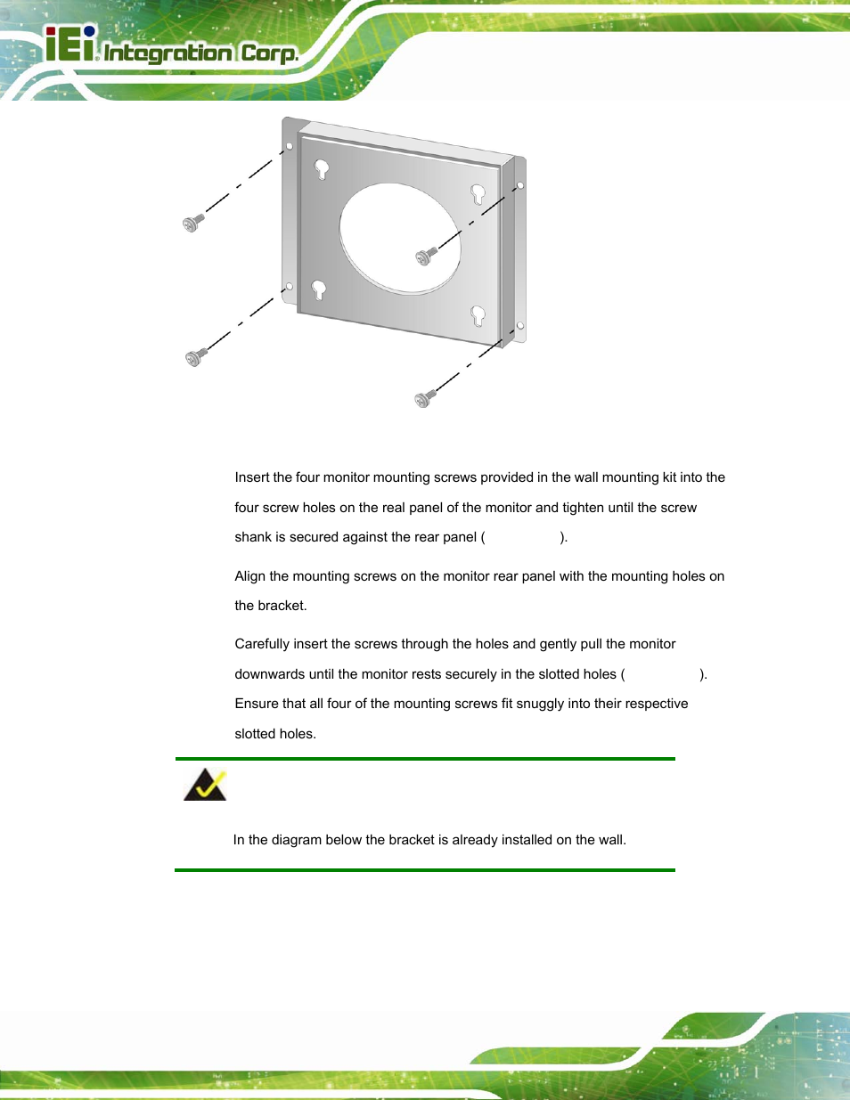 Figure 4-19: wall-mounting bracket | IEI Integration PPC-37xx-N270 v2.20 User Manual | Page 60 / 162