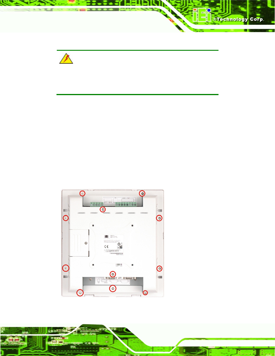 3 turn off the power, 4 rear panel removal, Urn off the | Ower, Anel, Emoval, Figure 4-1: rear panel retention screws | IEI Integration ACT-457A User Manual | Page 51 / 67