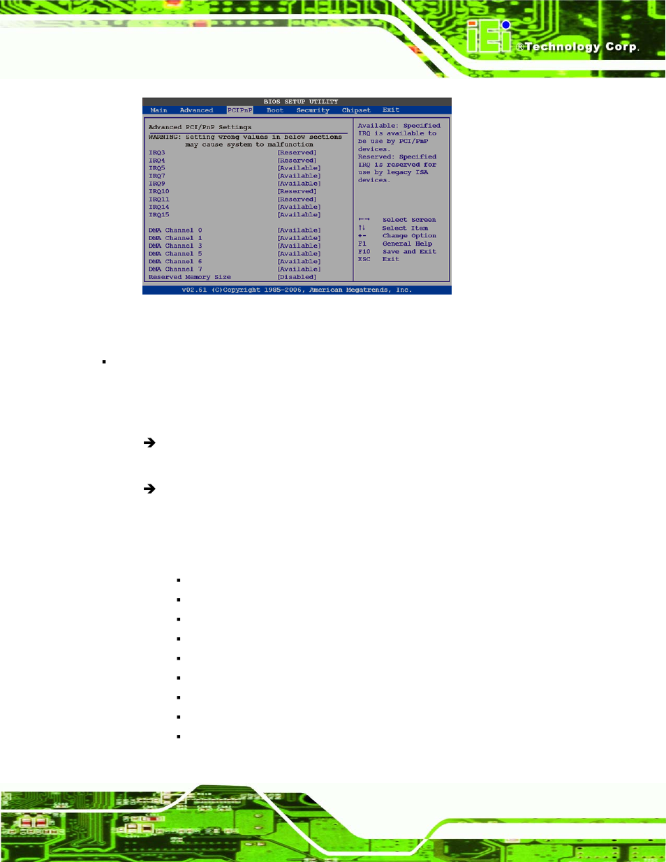 Menu 13: pci/pnp configuration | IEI Integration AFL-4 series-N270 v1.05 User Manual | Page 105 / 165