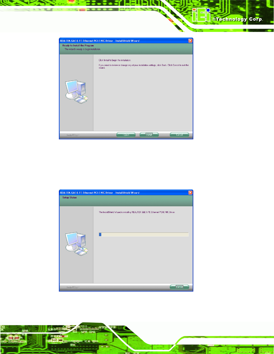 Figure 7-24: lan driver welcome screen, Figure 7-25: lan driver installation, En in figure 7-24 a | IEI Integration AFL-4 series-N270 v2.11 User Manual | Page 133 / 168