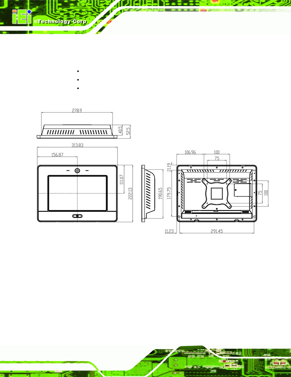 2 afl-w410a-n270 dimensions, Figure 2-2: afl-w410a-n270 dimensions (mm) | IEI Integration AFL-4 series-N270 v2.11 User Manual | Page 26 / 168