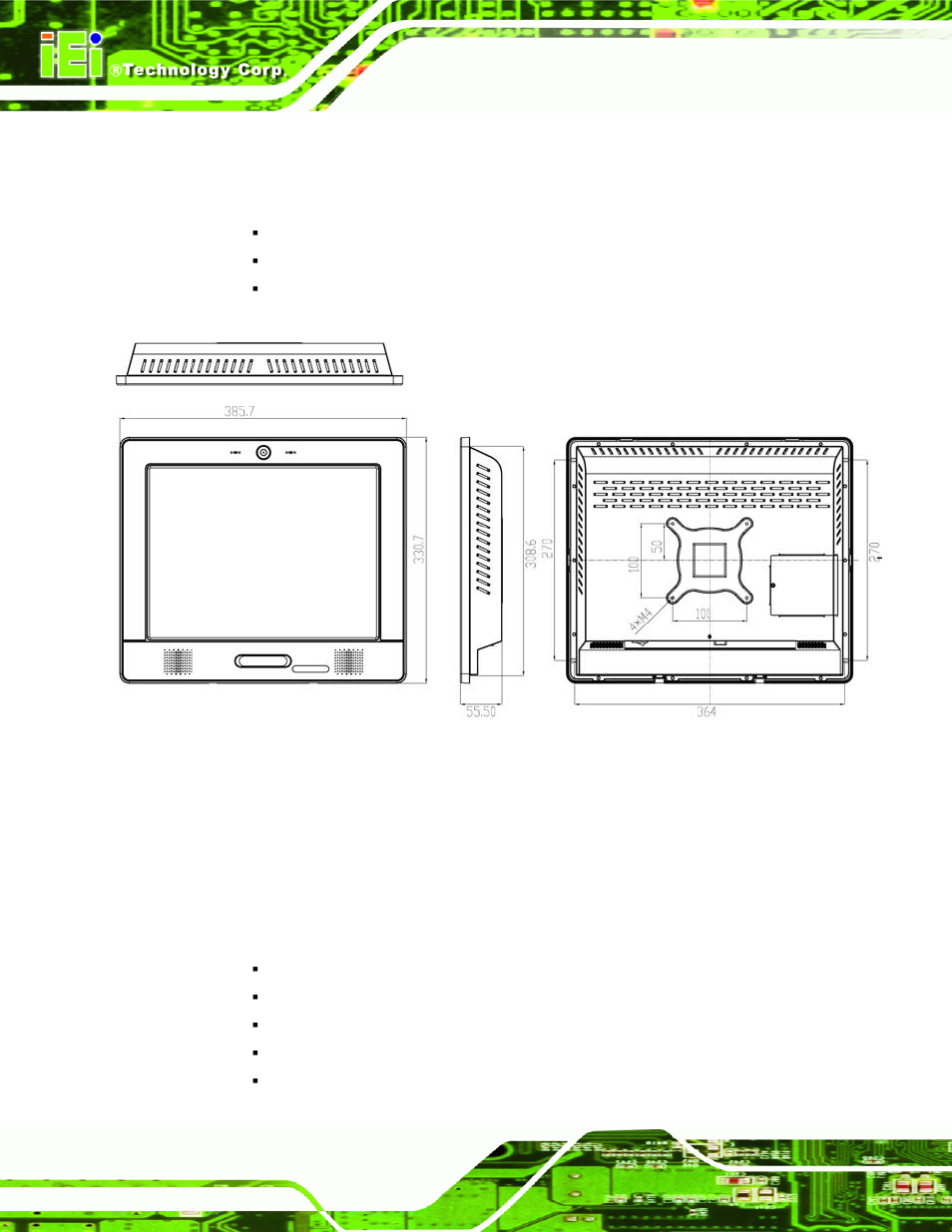 4 afl-415a/ae-n270 dimensions, 2 intel® atom™ processor, Ntel | Rocessor, Figure 2-4: afl-415a/ae-n270 dimensions (mm) | IEI Integration AFL-4 series-N270 v2.11 User Manual | Page 28 / 168