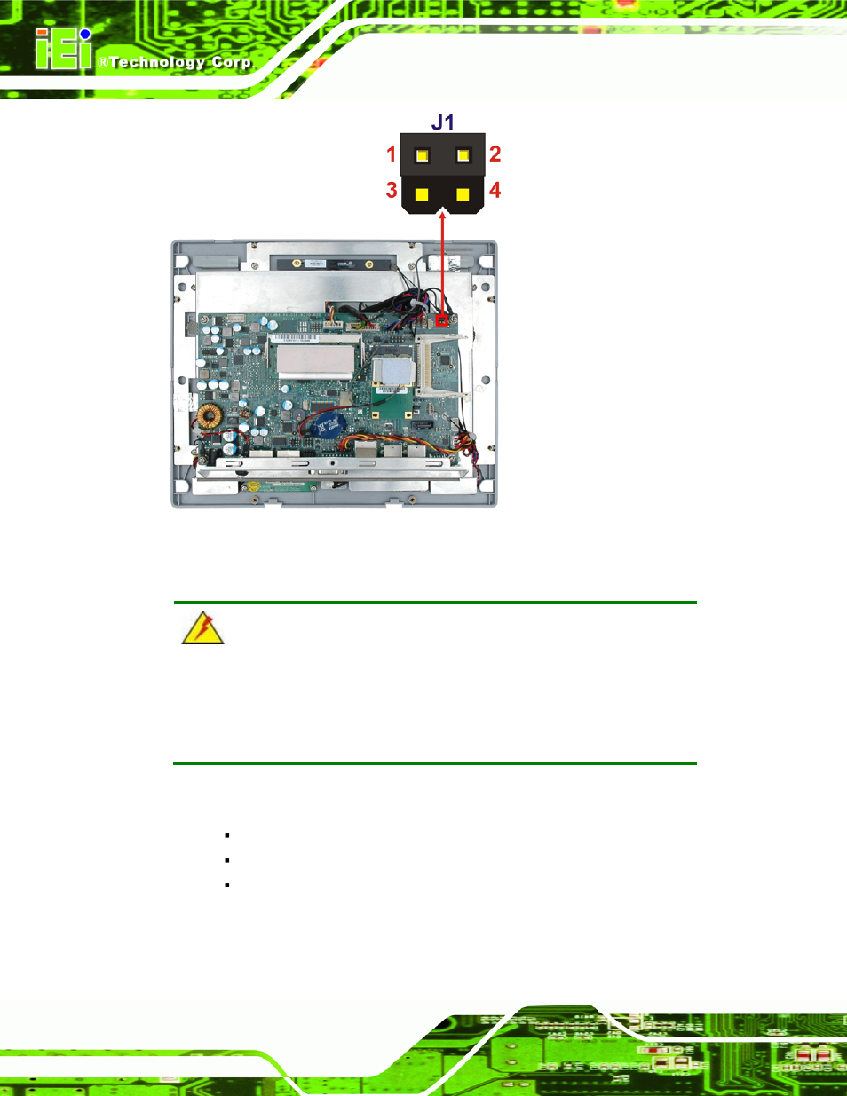 10 mounting the system, Ounting the, Ystem | Figure 4-14: touch screen select jumper location | IEI Integration AFL-4 series-N270 v2.11 User Manual | Page 60 / 168