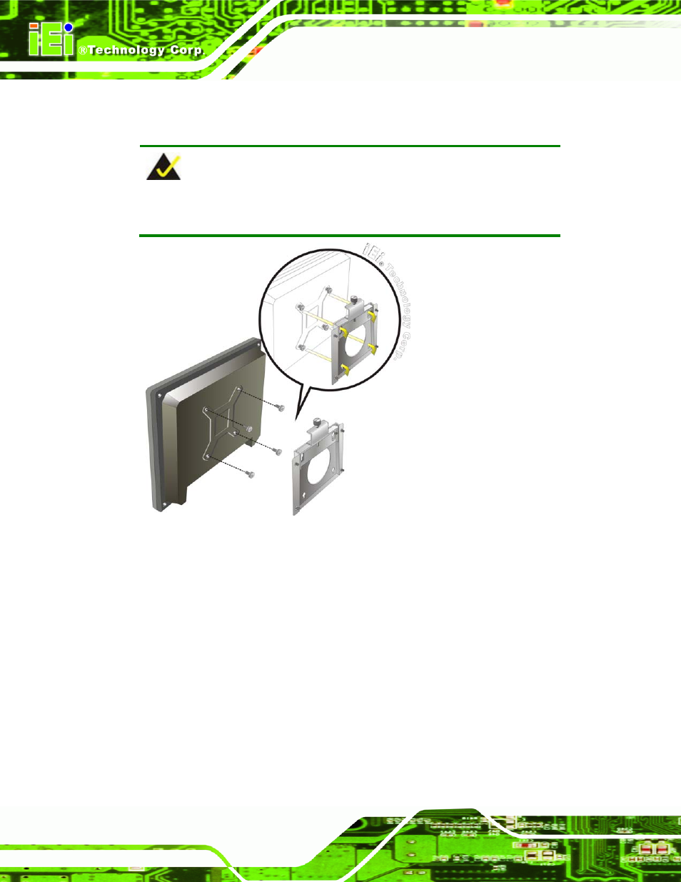 Figure 4-16: chassis support screws | IEI Integration AFL-4 series-N270 v2.11 User Manual | Page 62 / 168