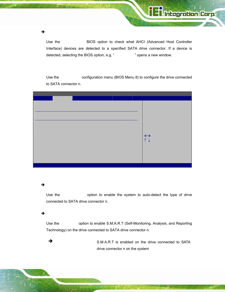 1 ahci port n, Bios menu 8: ahci port n configuration menu | IEI Integration AFL-W15A_17D-GM45 v3.00 User Manual | Page 52 / 148