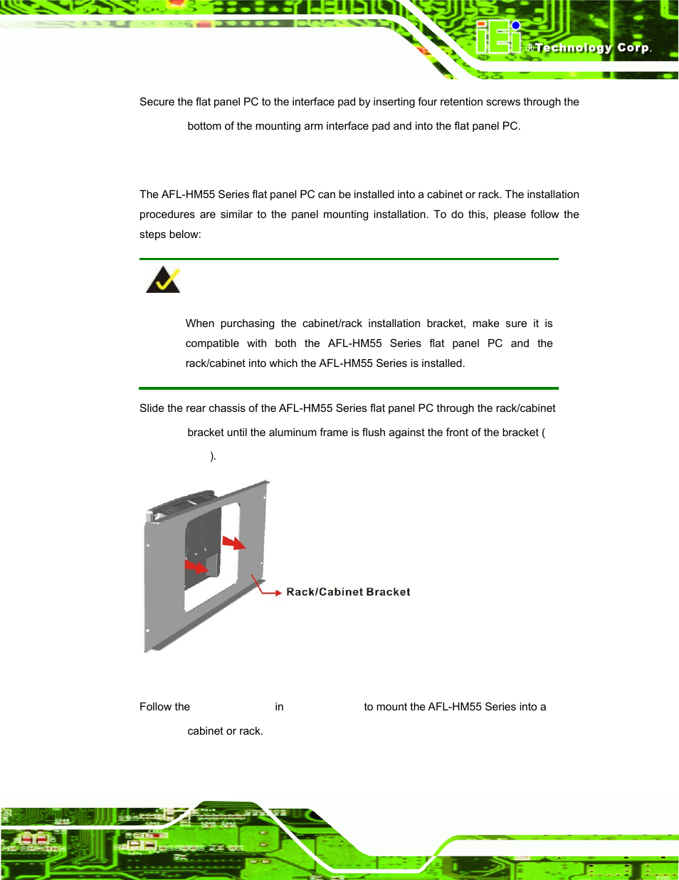Figure 3-24: the rack/cabinet bracket | IEI Integration AFL-19i-HM55 v1.01 User Manual | Page 57 / 139