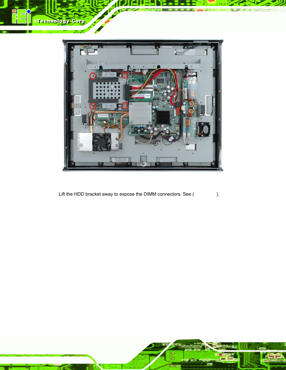 Figure4-1: hdd bracket screws | IEI Integration AFL-19i-HM55 v1.01 User Manual | Page 66 / 139