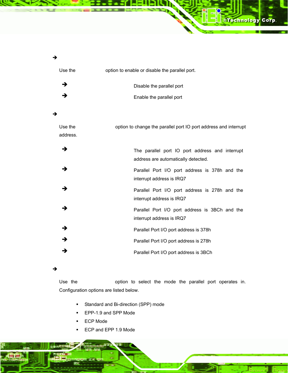 4 parallel port configuration | IEI Integration AFL-19i-HM55 v1.01 User Manual | Page 83 / 139