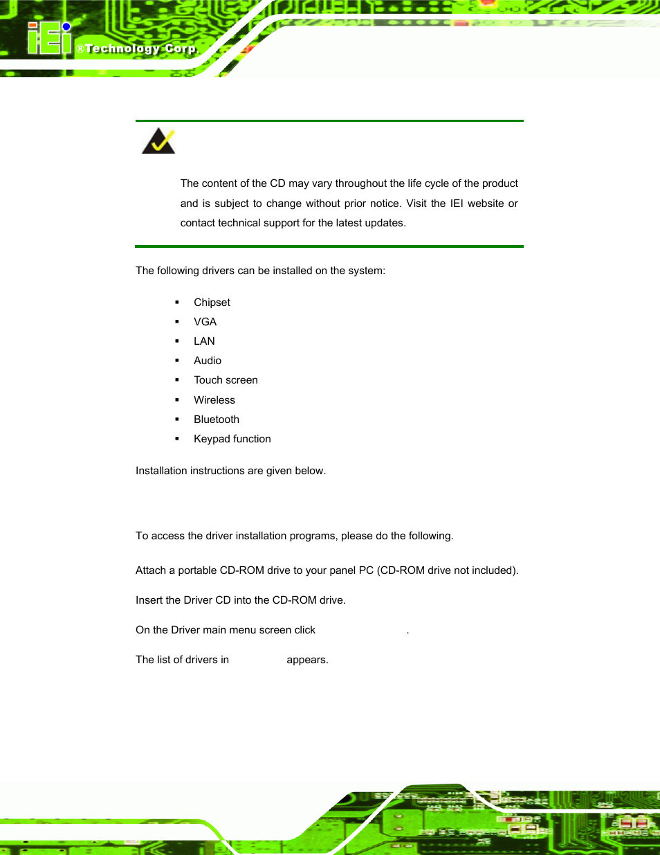 1 available software drivers, 2 starting the driver program, Vailable | Oftware, Rivers, Tarting the, River, Rogram | IEI Integration AFL-19i-HM55 v1.01 User Manual | Page 96 / 139