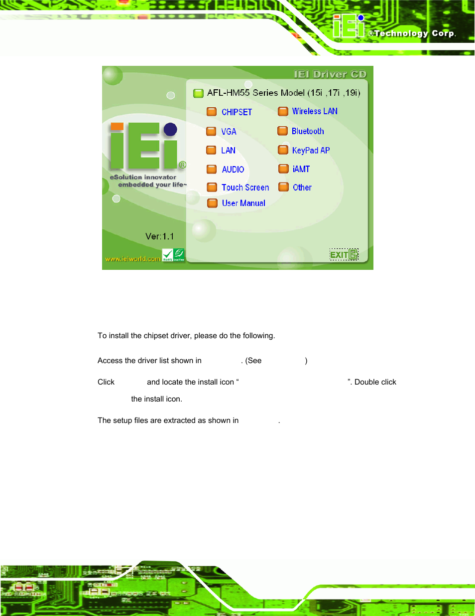 3 chipset driver installation, Hipset, River | Nstallation, Figure 6-1: drivers | IEI Integration AFL-19i-HM55 v1.01 User Manual | Page 97 / 139