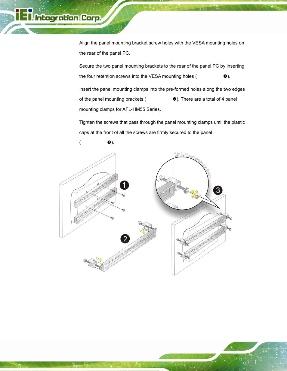 Figure 3-23: panel mounting | IEI Integration AFL-15i-HM55 v2.00 User Manual | Page 55 / 140