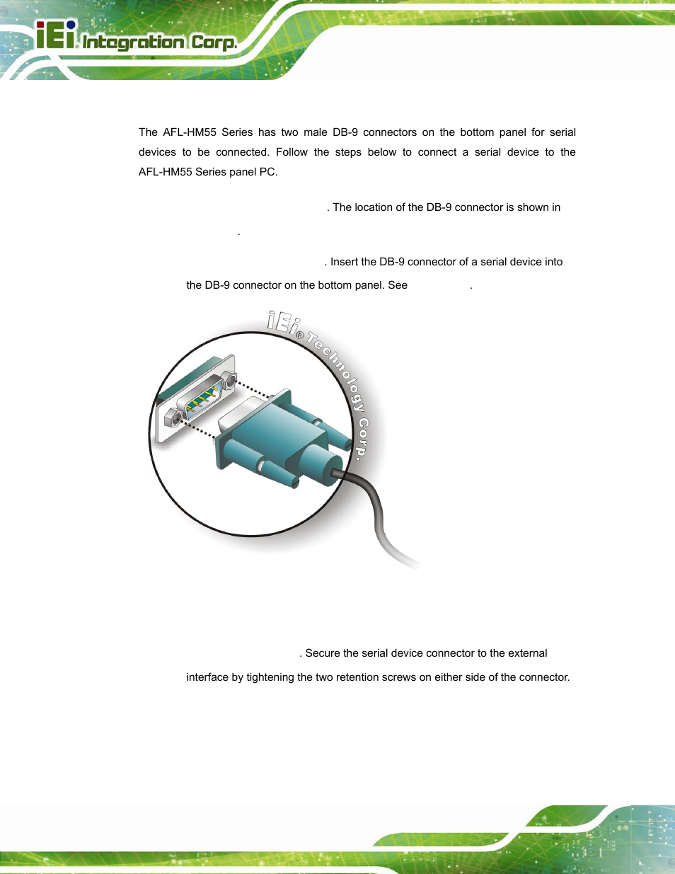 2 serial device connection, Figure 3-27: serial device connector | IEI Integration AFL-15i-HM55 v2.00 User Manual | Page 59 / 140