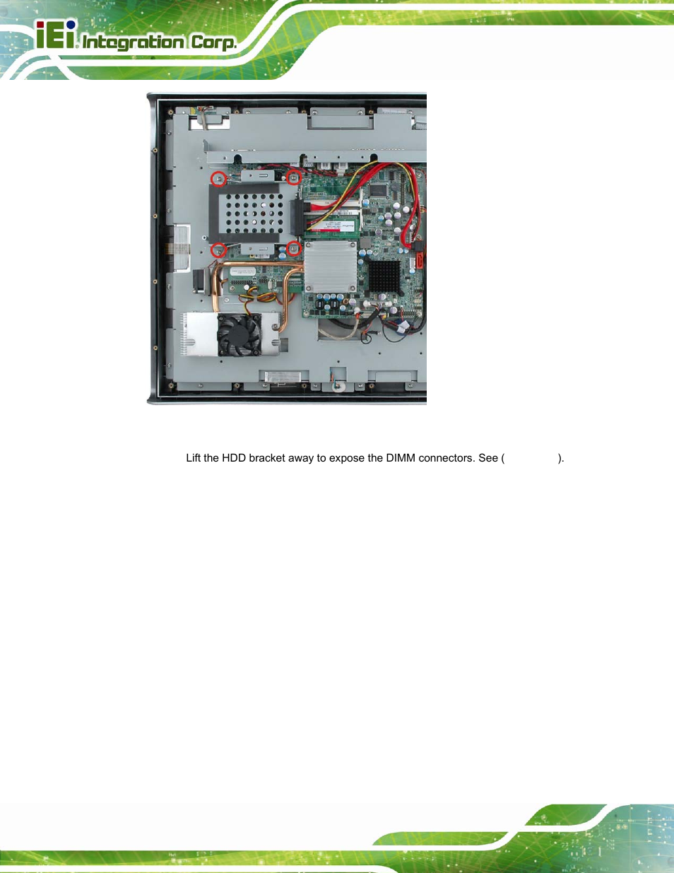 Figure4-1: hdd bracket screws | IEI Integration AFL-15i-HM55 v2.00 User Manual | Page 67 / 140