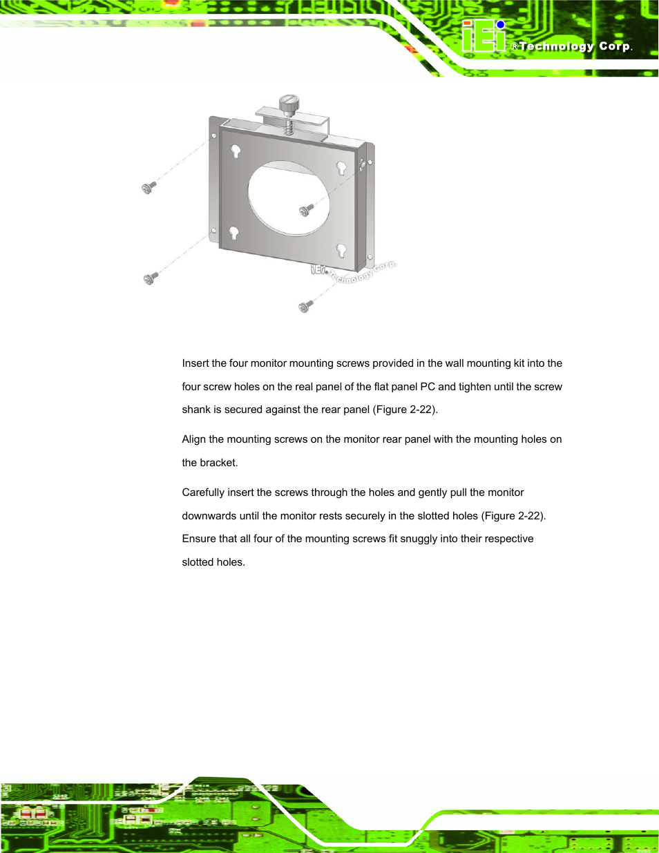 Figure 2-21: wall-mounting bracket | IEI Integration AFL-W19A_W19B_17D_W15A-N270 v2.20 User Manual | Page 44 / 124