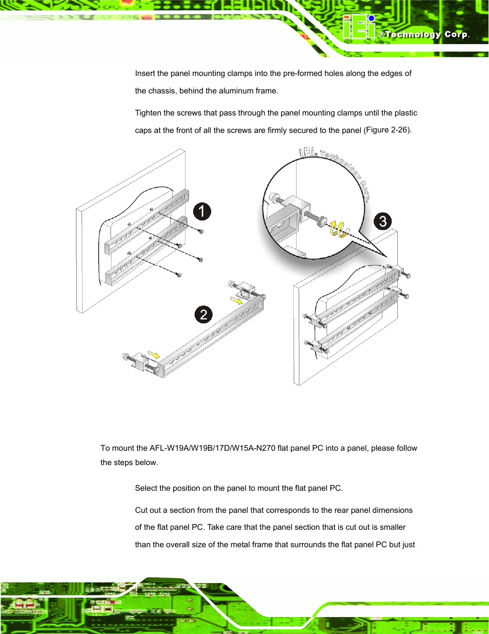 6 panel mounting (afl-w15a-n270) | IEI Integration AFL-W19A_W19B_17D_W15A-N270 v2.20 User Manual | Page 48 / 124