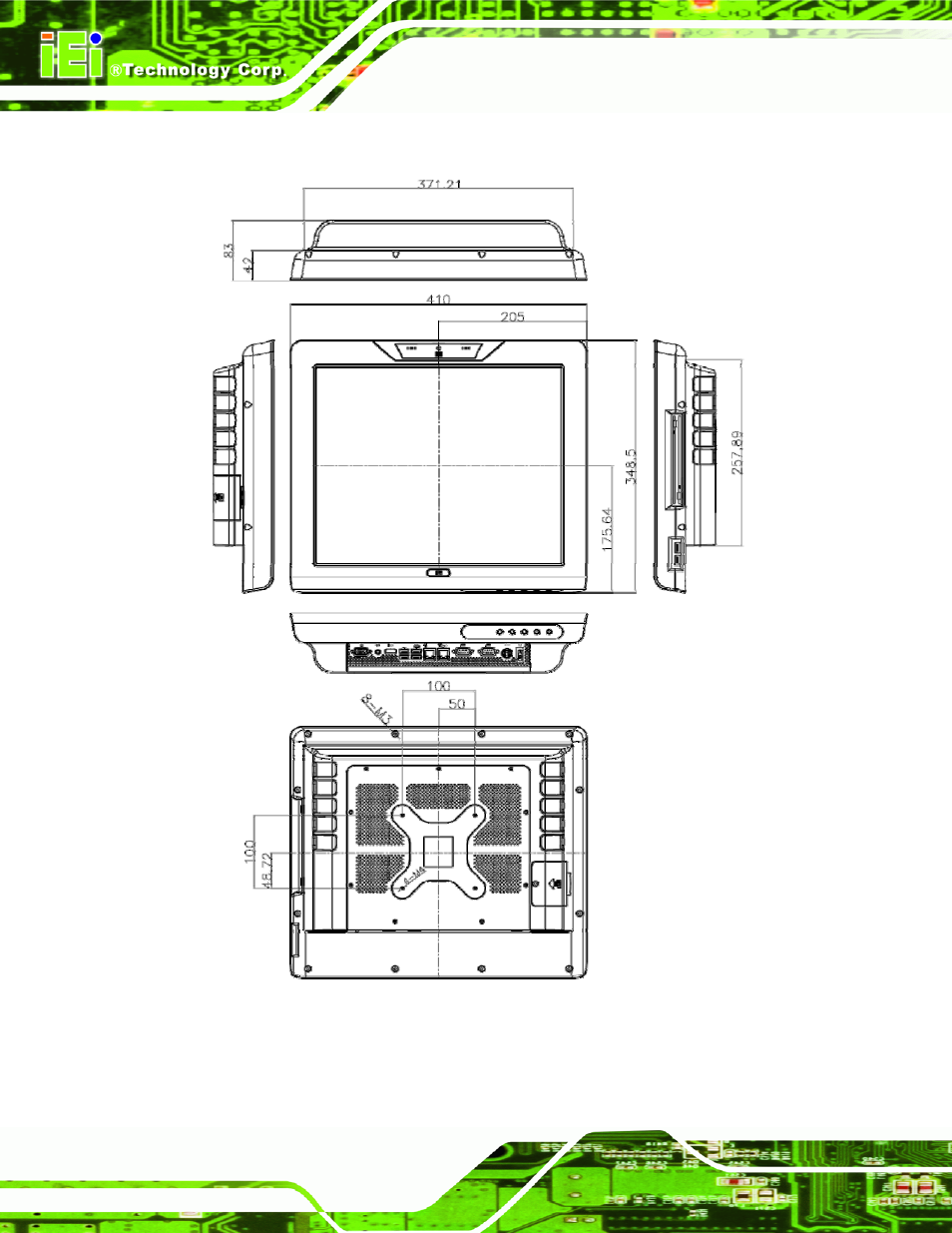 2 afl-17d-n270 dimensions, Figure 1–6: afl-17d-n270 dimensions | IEI Integration AFL-W19A_17D_W15A-N270 v3.00 User Manual | Page 19 / 126