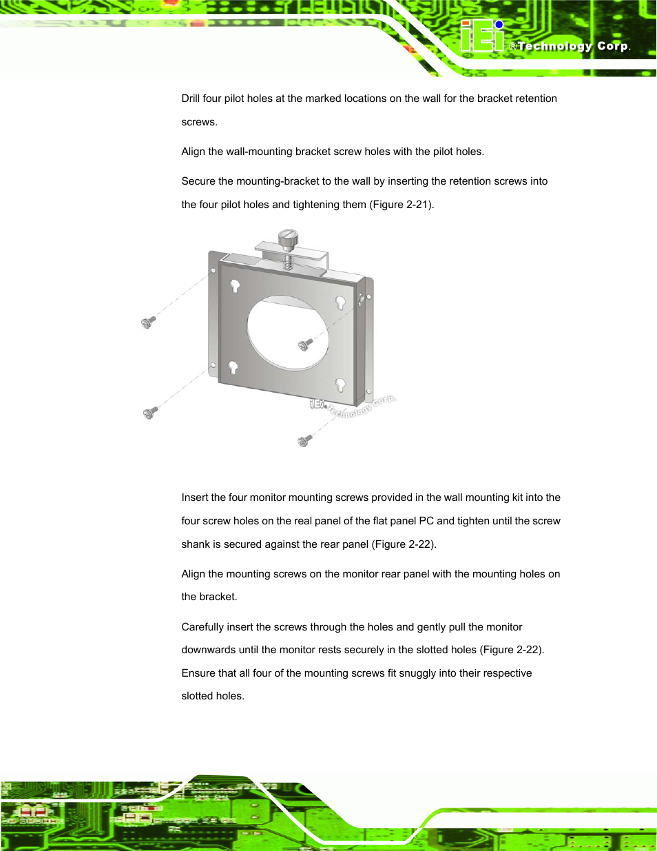 Figure 2-21: wall-mounting bracket | IEI Integration AFL-W19A_17D_W15A-N270 v3.00 User Manual | Page 42 / 126