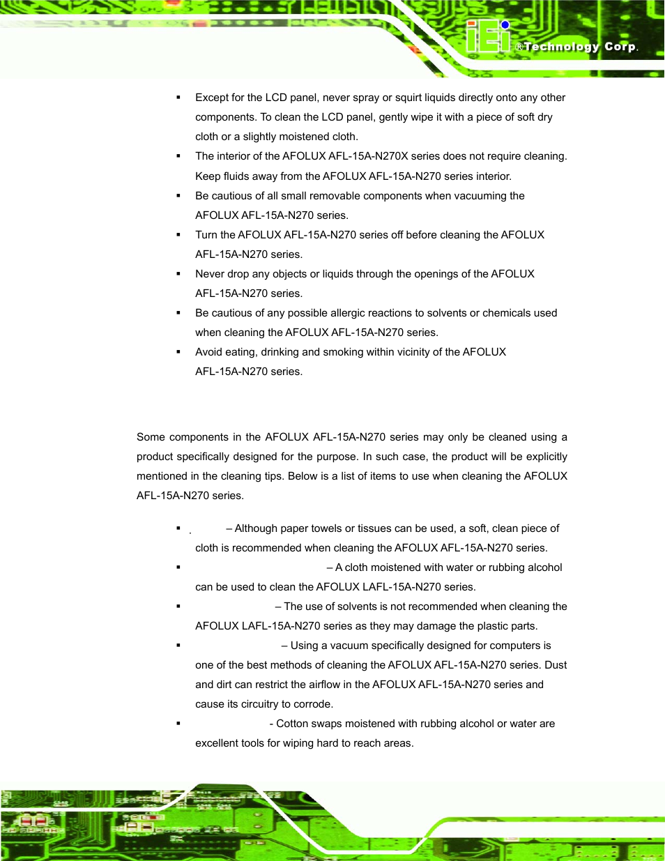 B.2.2 cleaning tools | IEI Integration AFL-15A-N270 v1.03 User Manual | Page 147 / 159