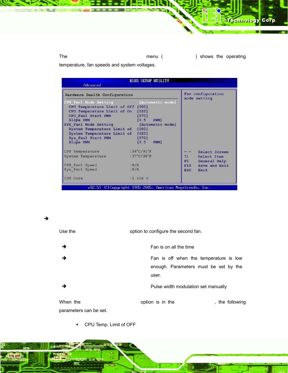 4 hardware health configuration | IEI Integration AFL-15A-N270 v1.03 User Manual | Page 87 / 159
