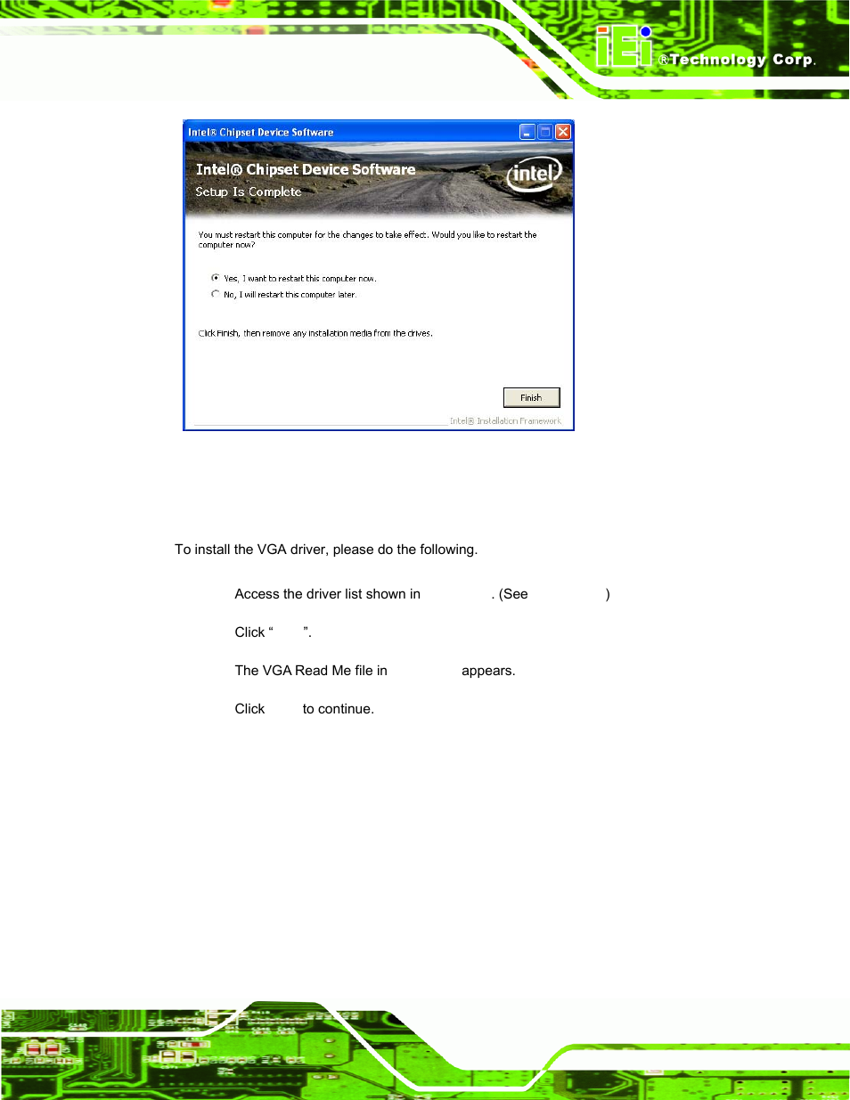 4 vga driver installation, River, Nstallation | IEI Integration AFL-15A-N270 v2.20 User Manual | Page 117 / 158
