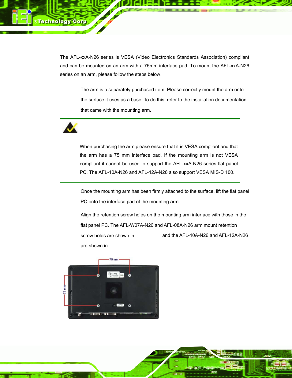 3 arm mounting | IEI Integration AFL-ххA-N26 User Manual | Page 54 / 152