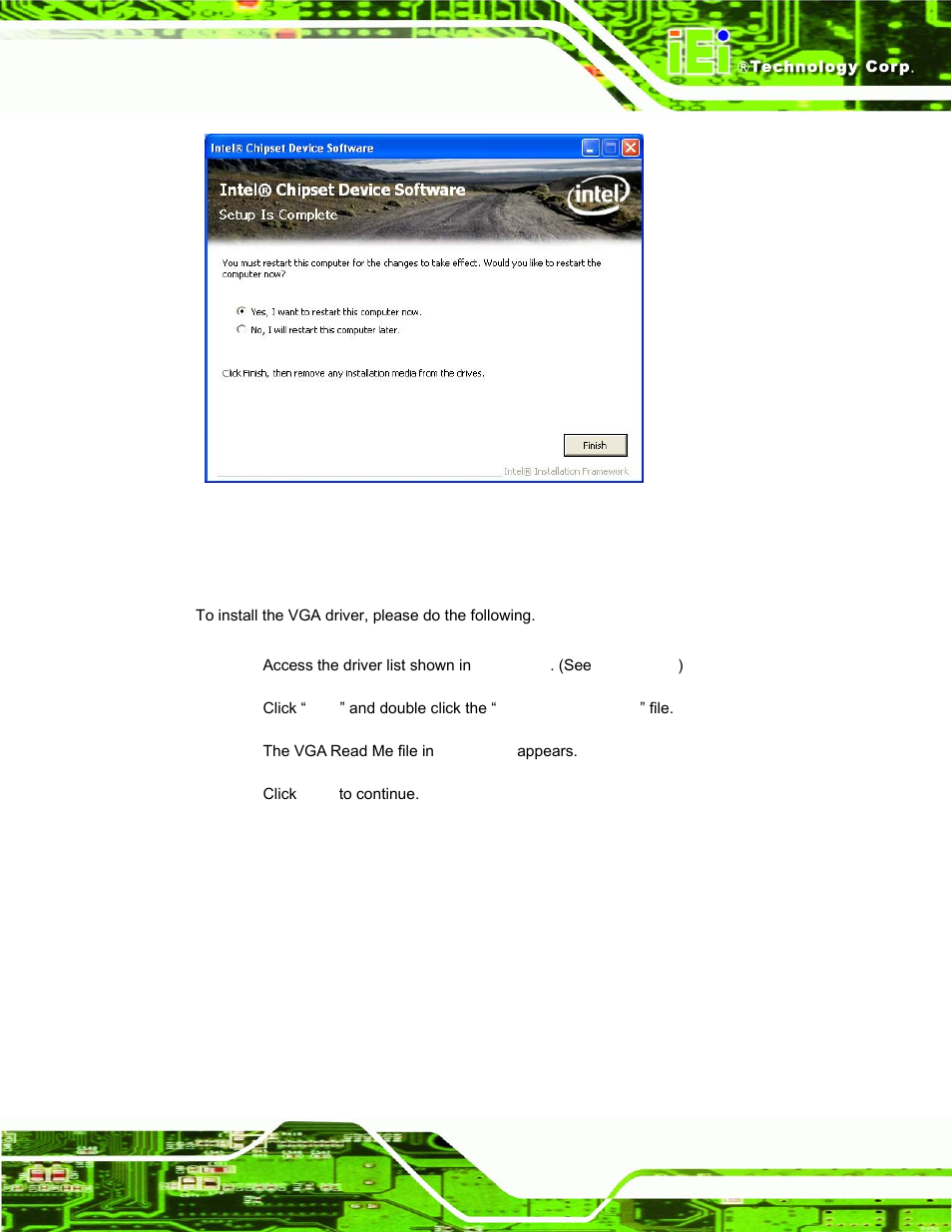 4 vga driver installation, River, Nstallation | IEI Integration AFL-xxA-N270-Series v1.03 User Manual | Page 127 / 171