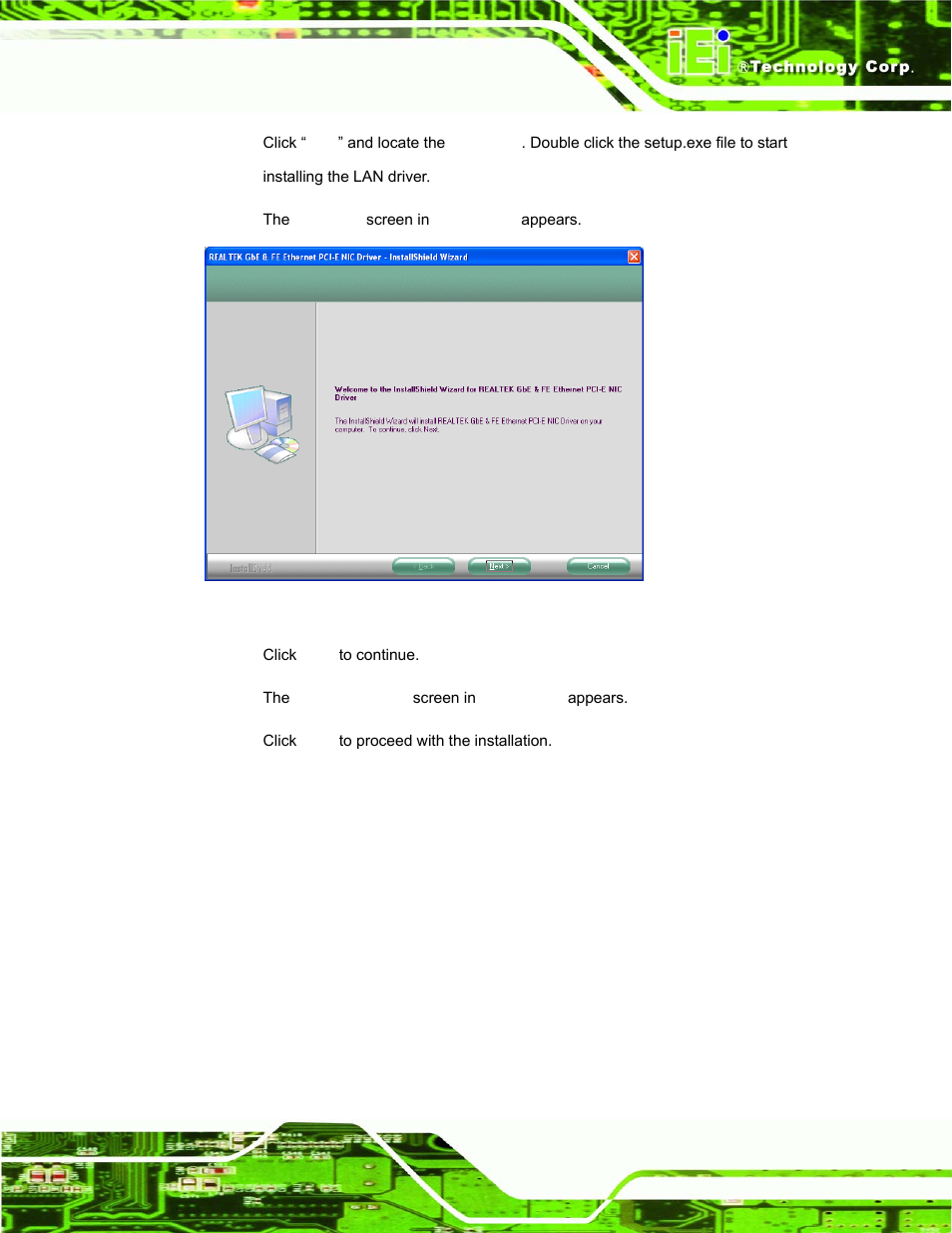 Figure 7-22: lan driver welcome screen | IEI Integration AFL-xxA-N270-Series v1.03 User Manual | Page 135 / 171