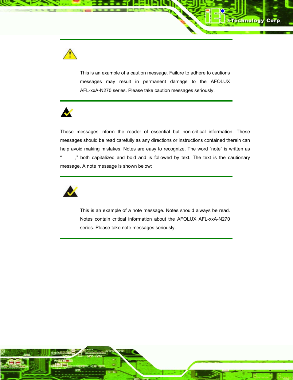 IEI Integration AFL-xxA-N270-Series v1.03 User Manual | Page 5 / 171