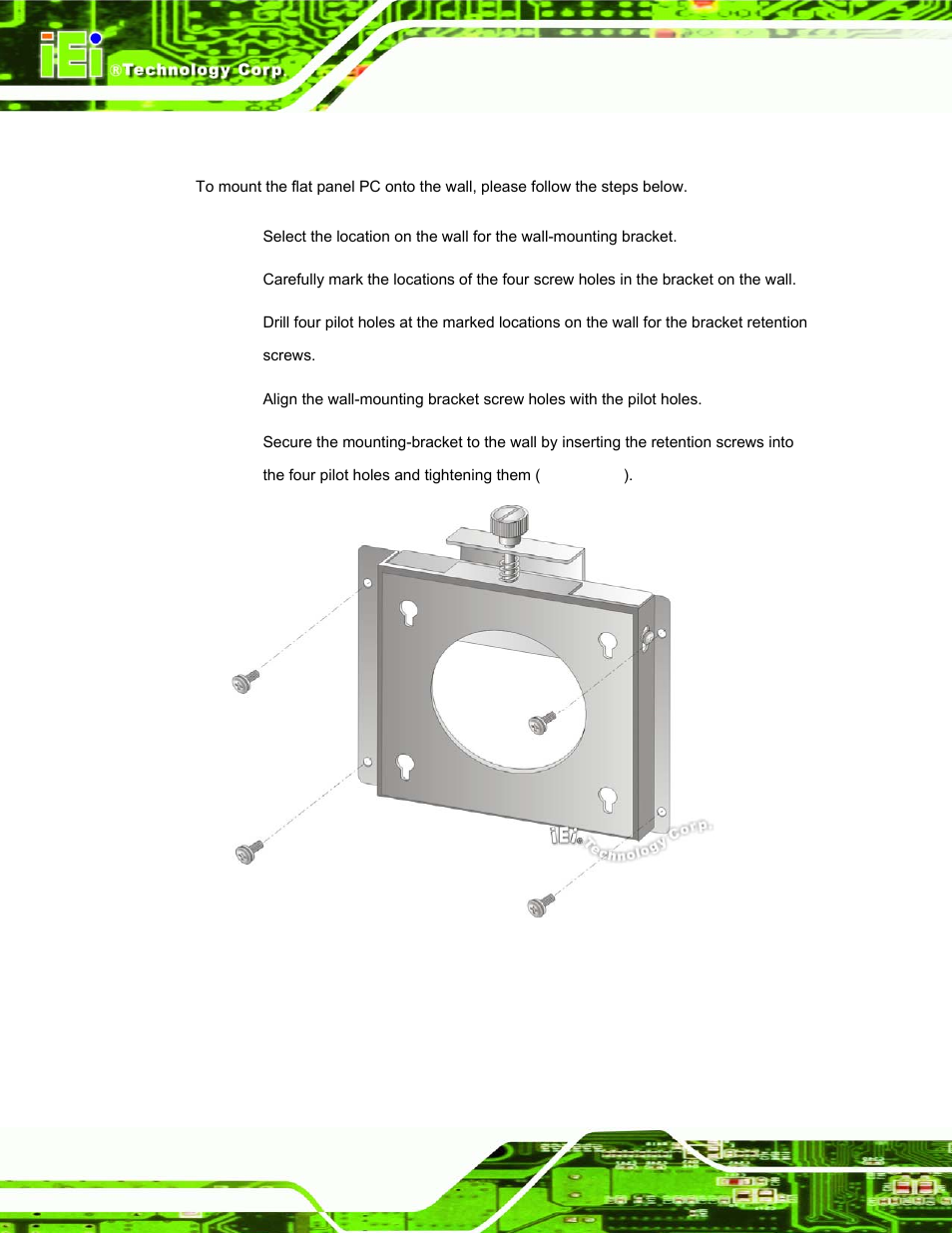 1 wall mounting, Figure 4-12: wall-mounting bracket | IEI Integration AFL-xxA-N270-Series v1.03 User Manual | Page 60 / 171