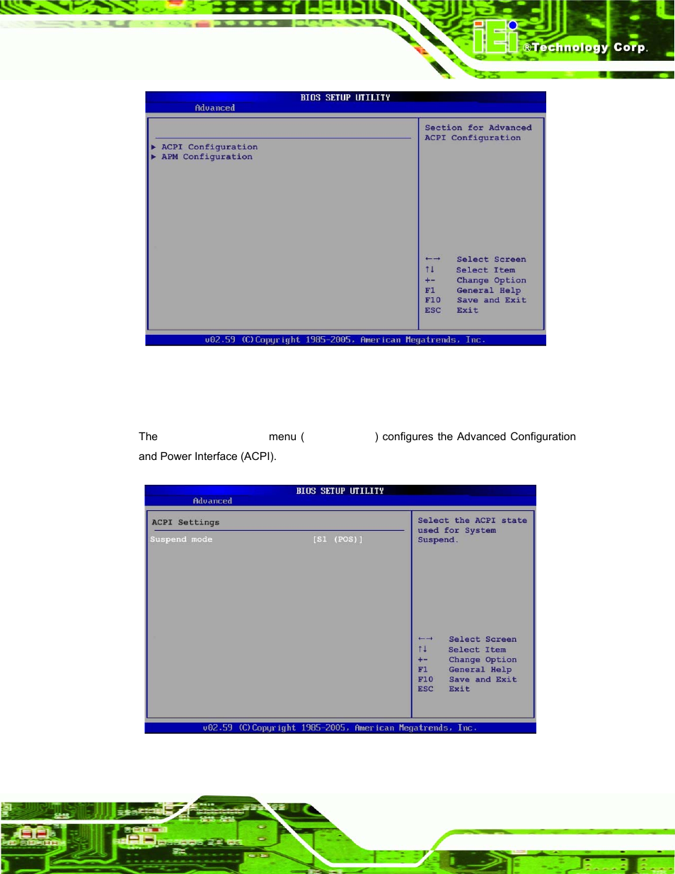 1 acpi configuration | IEI Integration AFL-xxA-N270-Series v1.03 User Manual | Page 99 / 171