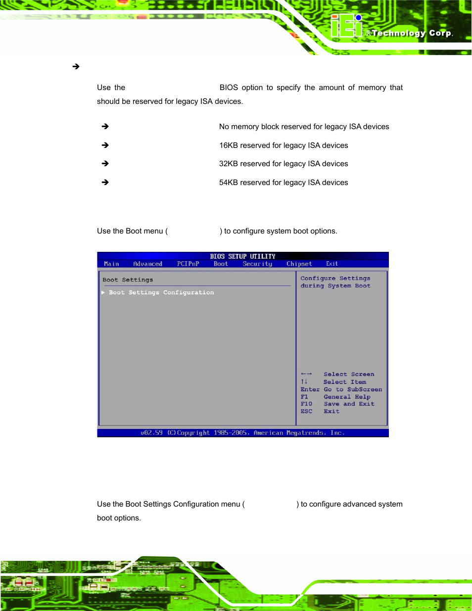 5 boot, 1 boot settings configuration | IEI Integration AFL-xxA-N270-Series v2.11 User Manual | Page 107 / 170