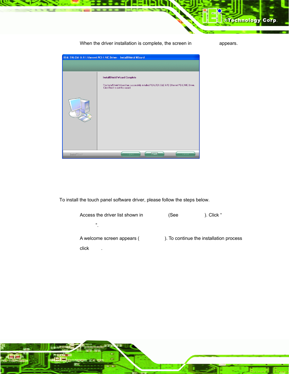 6 touch screen driver | IEI Integration AFL-xxA-N270-Series v2.20 User Manual | Page 131 / 168