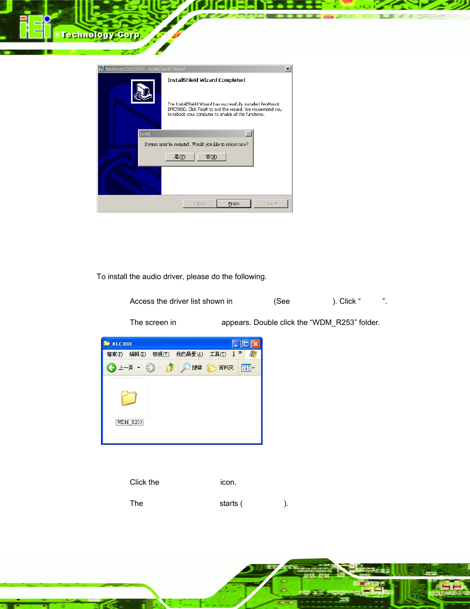 7 audio driver installation | IEI Integration AFL-xxA-N270-Series v2.20 User Manual | Page 134 / 168
