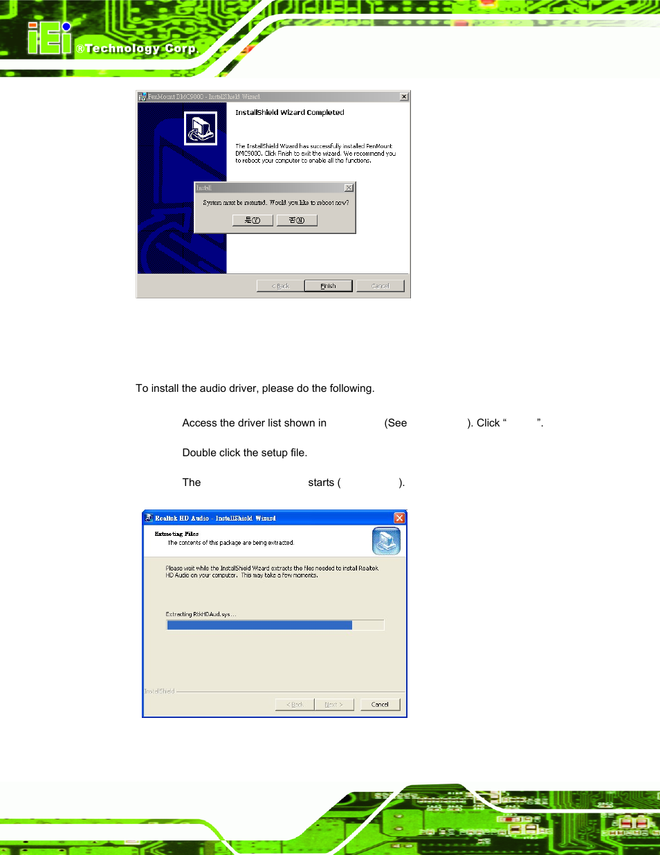 7 audio driver installation | IEI Integration AFL-xxA-N270-Series v2.30 User Manual | Page 130 / 182