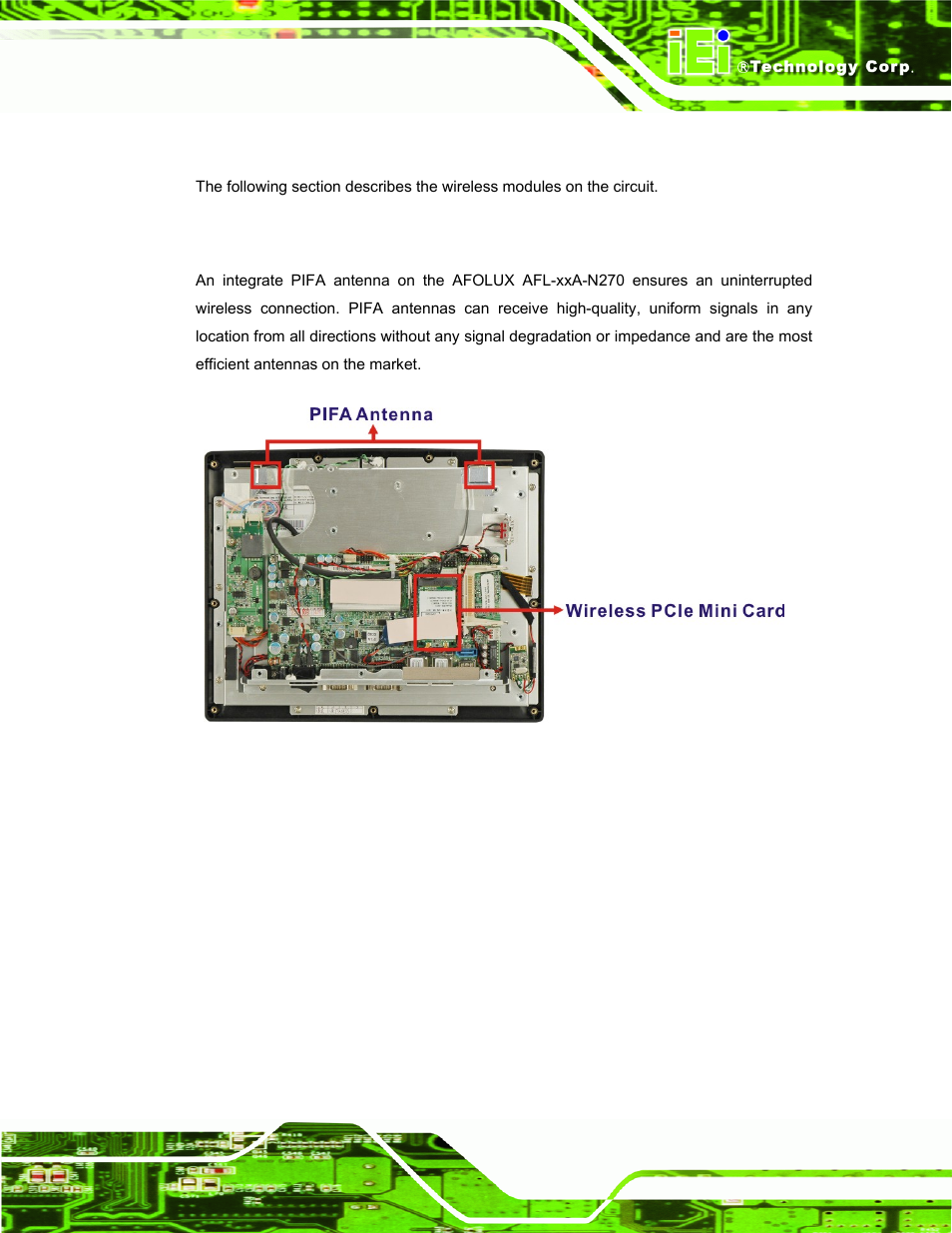 8 wireless connections, 1 wireless ethernet | IEI Integration AFL-xxA-N270-Series v2.30 User Manual | Page 37 / 182